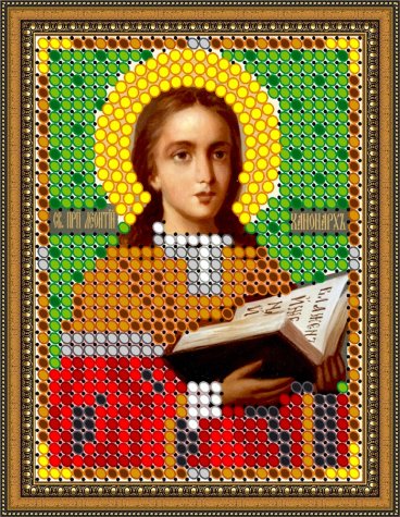 «Светлица» рисунок на ткани для вышивания бисером 819Л «Св. Леонтий» 6*7,5см (1шт) цвет:819Л