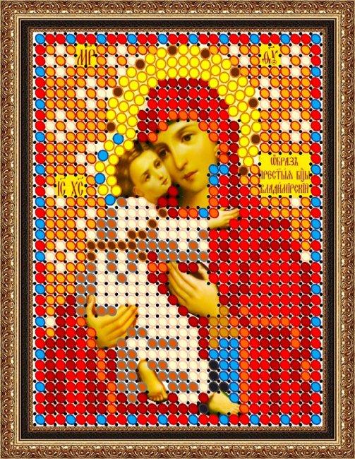 «Светлица» рисунок на ткани для вышивания бисером 384Л «Прсв. Богородица Владимирская» 6*7,5см (1шт) цвет:384Л