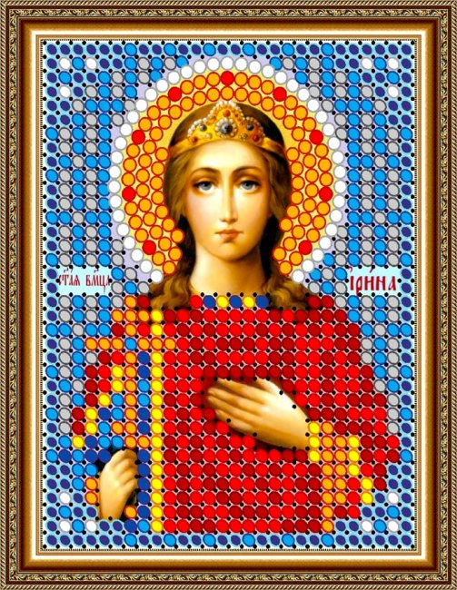 «Светлица» рисунок на ткани для вышивания бисером 715Л «Св. Великомученица Ирина» 6*7,5см (1шт) цвет:715Л