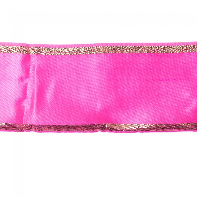 Лента атласная С3425 с люрексом 45-50мм (20м) цвет:С397-яр.розовый