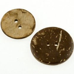 Пуговица из кокоса №15 круг 2 прокола L24=15мм  (100шт) цвет:коричневый