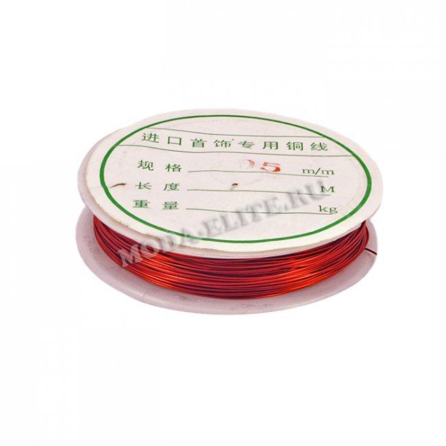Проволока на катушке d 0,5мм (1кат*20м) цвет:059-бордо