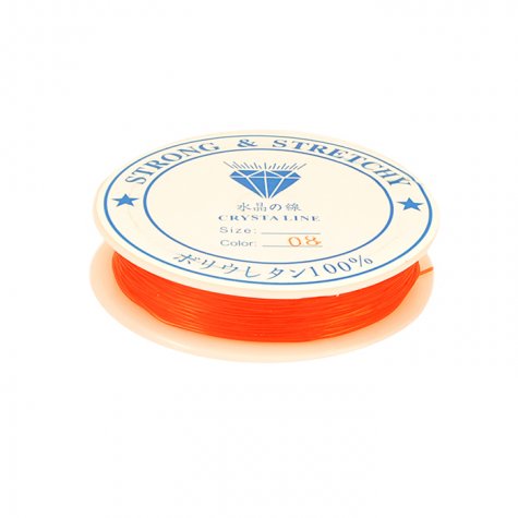 Нить-резинка из спандекса на катушке d 0,8мм (1кат*16м) цвет:043-т.оранжевый