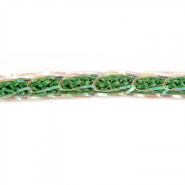 Шнур декоративный 7896 с люрексом 1мм (20м) цвет:150-зеленый/люрекс