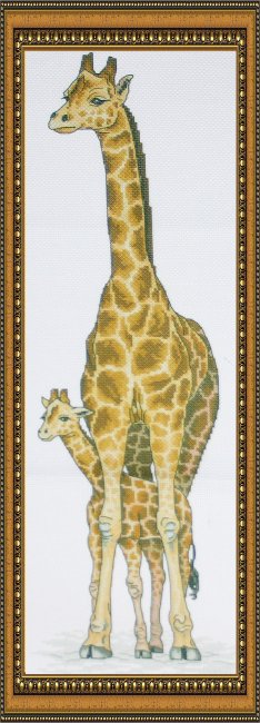 Рисунок на канве для вышивания крестом КР-40 "Жираф и детеныш" 48,9*15,4см (1шт) цвет:КР-40