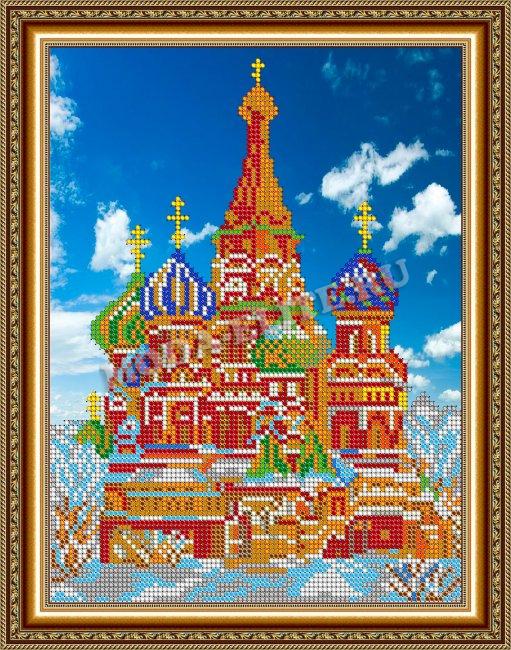 «Светлица» рисунок на ткани для вышивания бисером К-155 «Собор Василия Блаженного» 19*24см (1шт) цвет:К-155