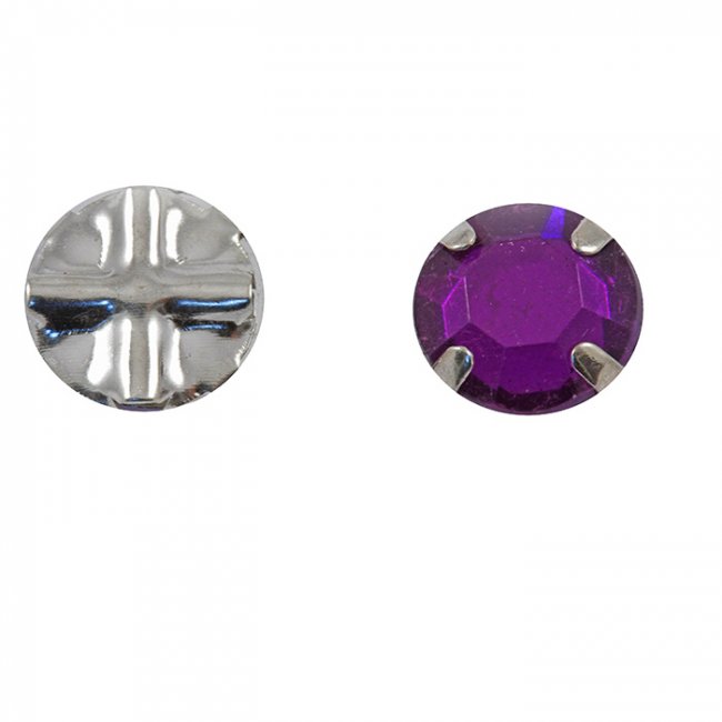 Стразы пришивные в лапках FS8339 d 9мм (1000шт) цвет:303-фиолетовый