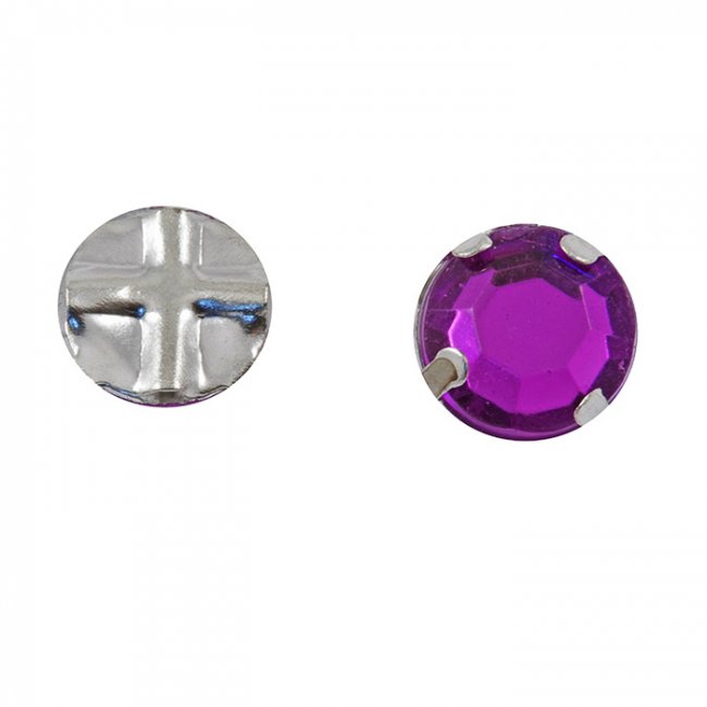 Стразы пришивные в лапках FS8339 d 7мм (20шт) цвет:303-фиолетовый