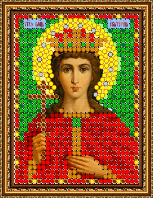 «Светлица» рисунок на ткани для вышивания бисером 706Л «Св. Екатерина» 6*7,5см (5шт) цвет:706Л