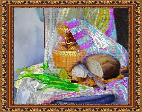 «Светлица» набор для вышивания бисером №241 «Свежий хлеб» бисер Чехия 24*19см (1шт) цвет:241