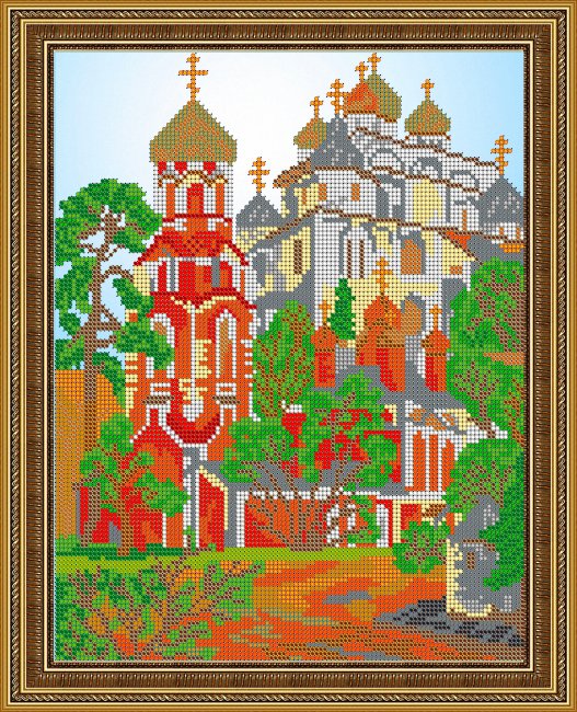 «Светлица» рисунок на ткани для вышивания бисером К-201 «Храм» 24*30см (1шт) цвет:К-201