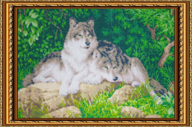 Рисунок на канве для вышивания крестом КР-65 "Лесные хищники" 35,8*24,5см (1шт) цвет:КР-65