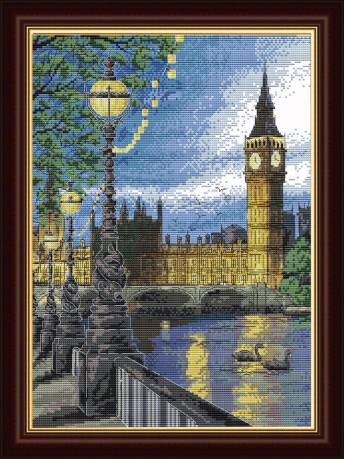 Рисунок на канве для вышивания крестом КР-66 "Лондон" 28,3*22,1см (1шт) цвет:КР-66