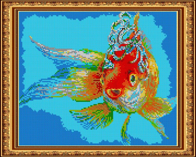 «Светлица» рисунок на ткани для вышивания бисером К-349П «Золотая рыбка» 30*24см (1шт) цвет:К-349П