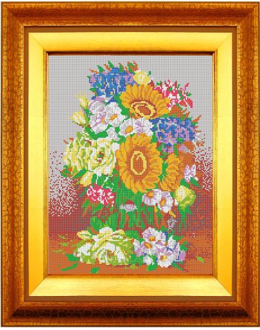 «Светлица» рисунок на ткани для вышивания бисером К-331 «Садовые цветы» 24*30см (1шт) цвет:К-331