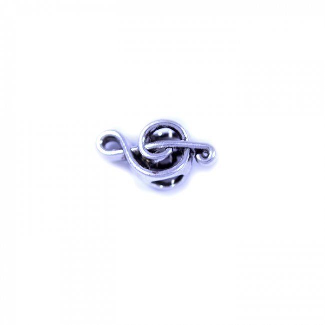 Бусина металл литье ZN-63276 "Скрипичный ключ" 18*9мм (5шт) цвет:никель