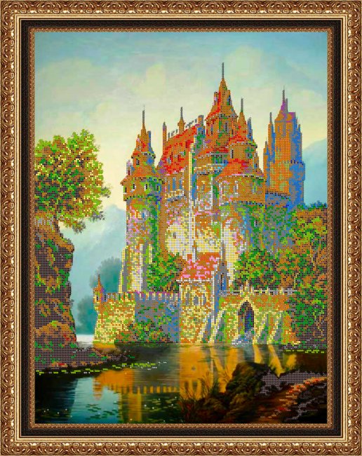 «Светлица» рисунок на ткани для вышивания бисером К-346 «Замок» 48,9*39,1см (1шт) цвет:К-346