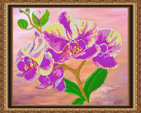 «Светлица» набор для вышивания бисером №325 «Орхидея» бисер Чехия 30*24см (1шт) цвет:325