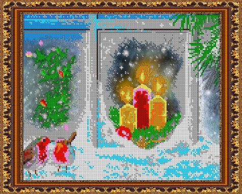 «Светлица» рисунок на ткани для вышивания бисером К-370 «Рождественская» 31,1*25,2см (1шт) цвет:К-370