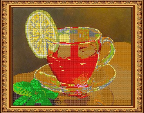 «Светлица» набор для вышивания бисером №365 «Чашка чая» бисер Чехия 39,1*31,2см (1шт) цвет:365