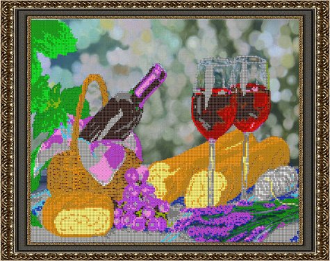 «Светлица» рисунок на ткани для вышивания бисером К-368 «Натюрморт с вином» 39*31см (1шт) цвет:К-368