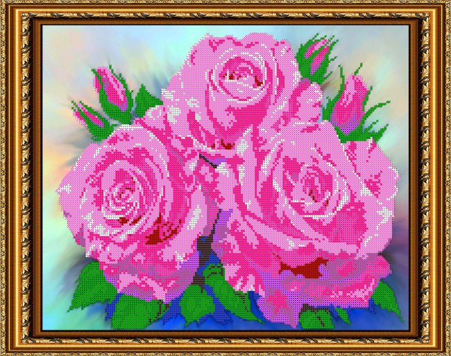 «Светлица» набор для вышивания бисером №383 «Розы» бисер Чехия 38*30см (1шт) цвет:383