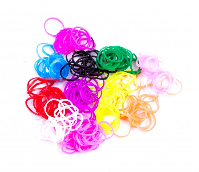 Набор для плетения браслетов №10019 из резинок (1уп*200шт) цвет:цветной