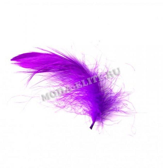 Перо петуха декоративного 6-8см (10шт) цвет:303-фиолетовый