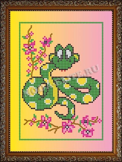 Картина из страз "Змея в сакуре" (1шт) цвет:ДД-032