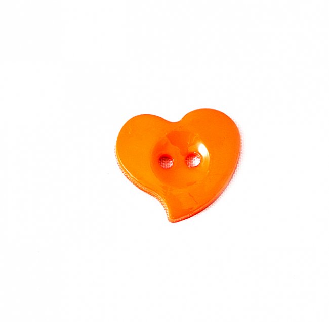 Пуговица "Сердце" 22*20мм на 2 прокола (50шт) цвет:849-оранжевый
