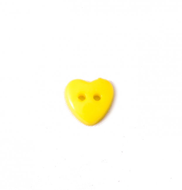 Пуговица "Сердце" 13*12мм на 2 прокола (50шт) цвет:504-желтый