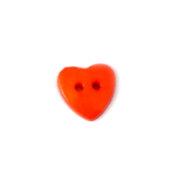 Пуговица "Сердце" 15*14мм на 2 прокола (50шт) цвет:849-оранжевый
