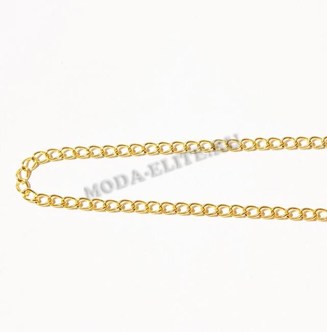 Цепь металл декоративная 11556-3звено 5*4мм (5м) цвет:золото