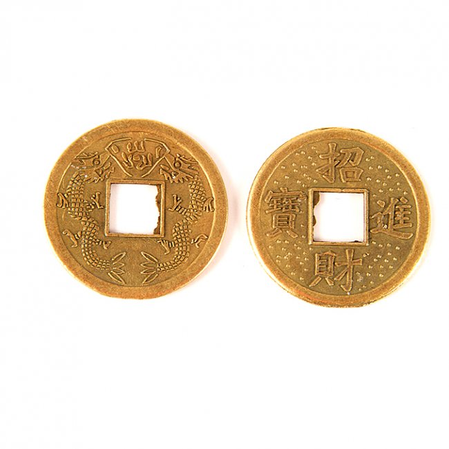 Монета металл FS11697 "Дракон" d24мм (10шт) цвет:оксид