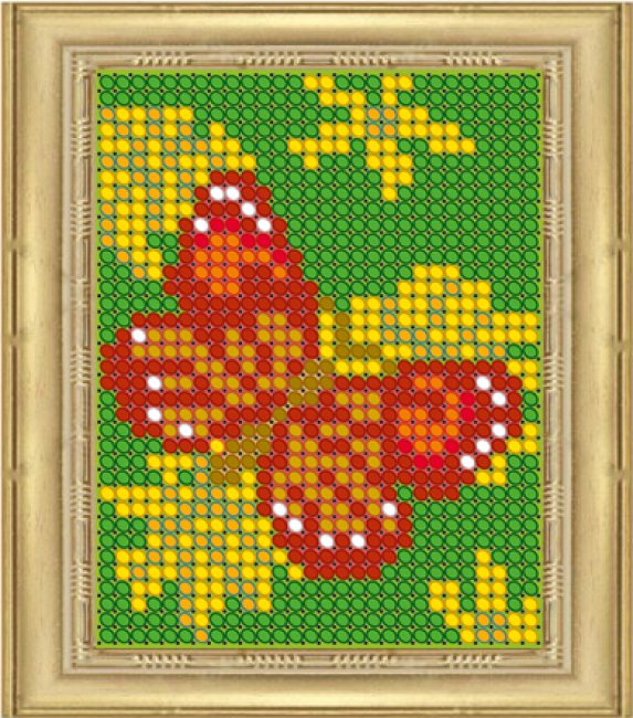 «Светлица» рисунок на ткани для вышивания бисером ЛК006 «Бабочка» 6*7,5см (1шт) цвет:ЛК006