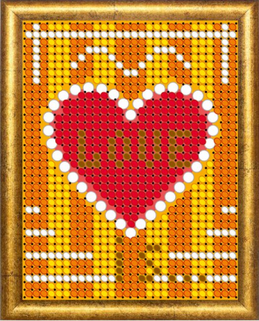 «Светлица» рисунок на ткани для вышивания бисером ЛК004 «Любовь есть...» 6*7,5см (1шт) цвет:ЛК004