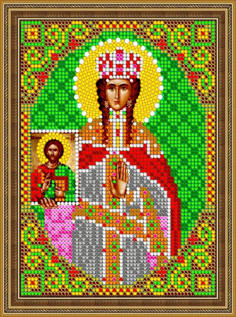 «Светлица» рисунок на ткани для вышивания бисером 679М «Св. Феодора» 12*16см (1шт) цвет:679М