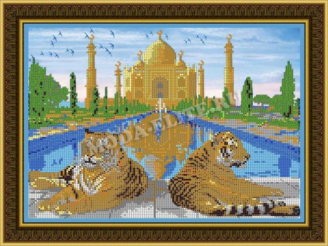 Картина из страз «Два тигра»  (1шт) цвет:ДК-436