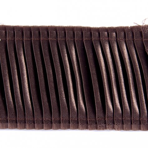 Тесьма декоративная BG134 на шифоне гофре 5см (5м) цвет:568-коричневый