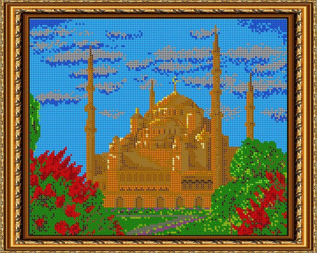 «Светлица» набор для вышивания бисером №513П «Чеченская мечеть» бисер Чехия 30*24см (1шт) цвет:513П