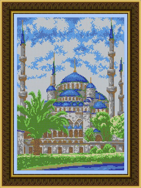 «Светлица» набор для вышивания бисером №512П «Мечеть сердце Чечни» бисер Чехия 30*38см (1шт) цвет:512П