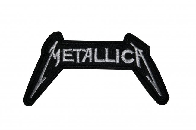 Термоаппликация вышитая R2454 "METALLICA" 10.5*5.5см (50шт) цвет:1-черный/белый