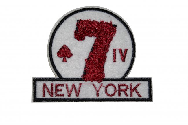 Термоаппликация вышитая R1933 "NEW YORK" 9*7.5см (1шт) цвет:1-белый/красный