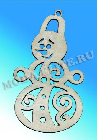Добрый мастер деревянная заготовка для декупажа №12611 "Снеговик" 4,5*8см (1шт) цвет:дерево