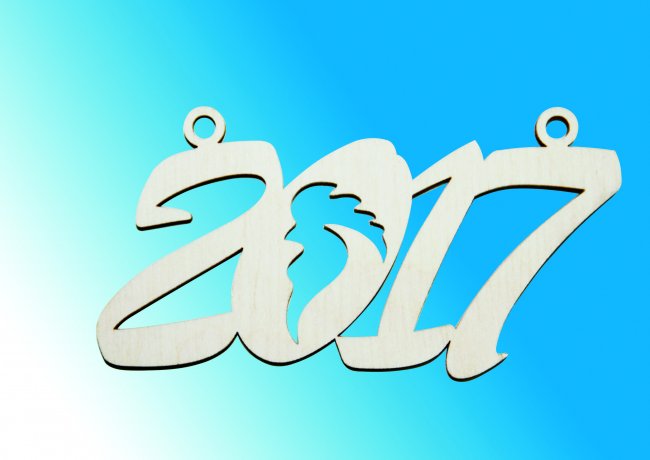 Добрый мастер деревянная заготовка для декупажа №12730 "2017" 10*5см (1шт) цвет:дерево