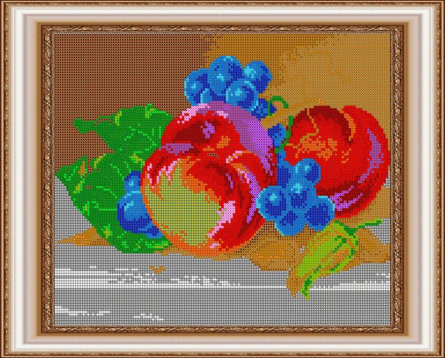 «Светлица» рисунок на ткани для вышивания бисером К-466П «Персики» 30*24см (1шт) цвет:К-466П