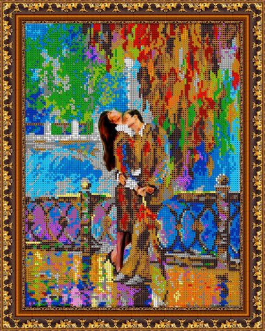 «Светлица» рисунок на ткани для вышивания бисером К-417«Поцелуй» 24*30см (1шт) цвет:К-417