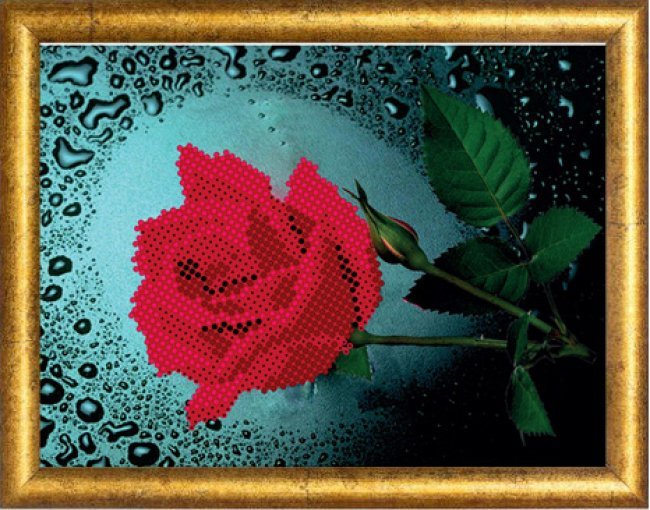 «Диамант» схема с клеевым покрытием для алмазной вышивки ДД-049 «Роза» 16,4*22,8см (1шт) цвет:ДД-049