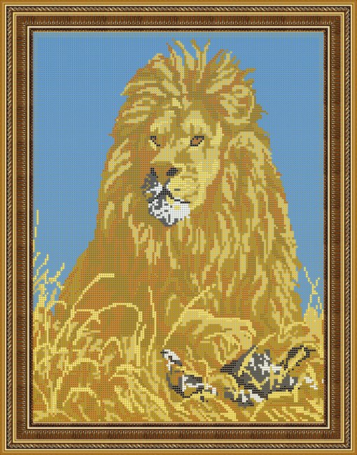 «Светлица» рисунок на ткани для вышивания бисером К-538П«Лев» 30*38см (1шт) цвет:К-538П