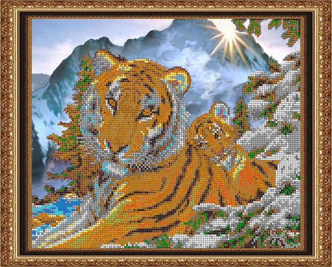 «Светлица» рисунок на ткани для вышивания бисером К-465«Тигры» 30*24см (1шт) цвет:К-465